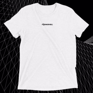 Short Sleeve T-Shirt - White with Black Logo; Ripwave9