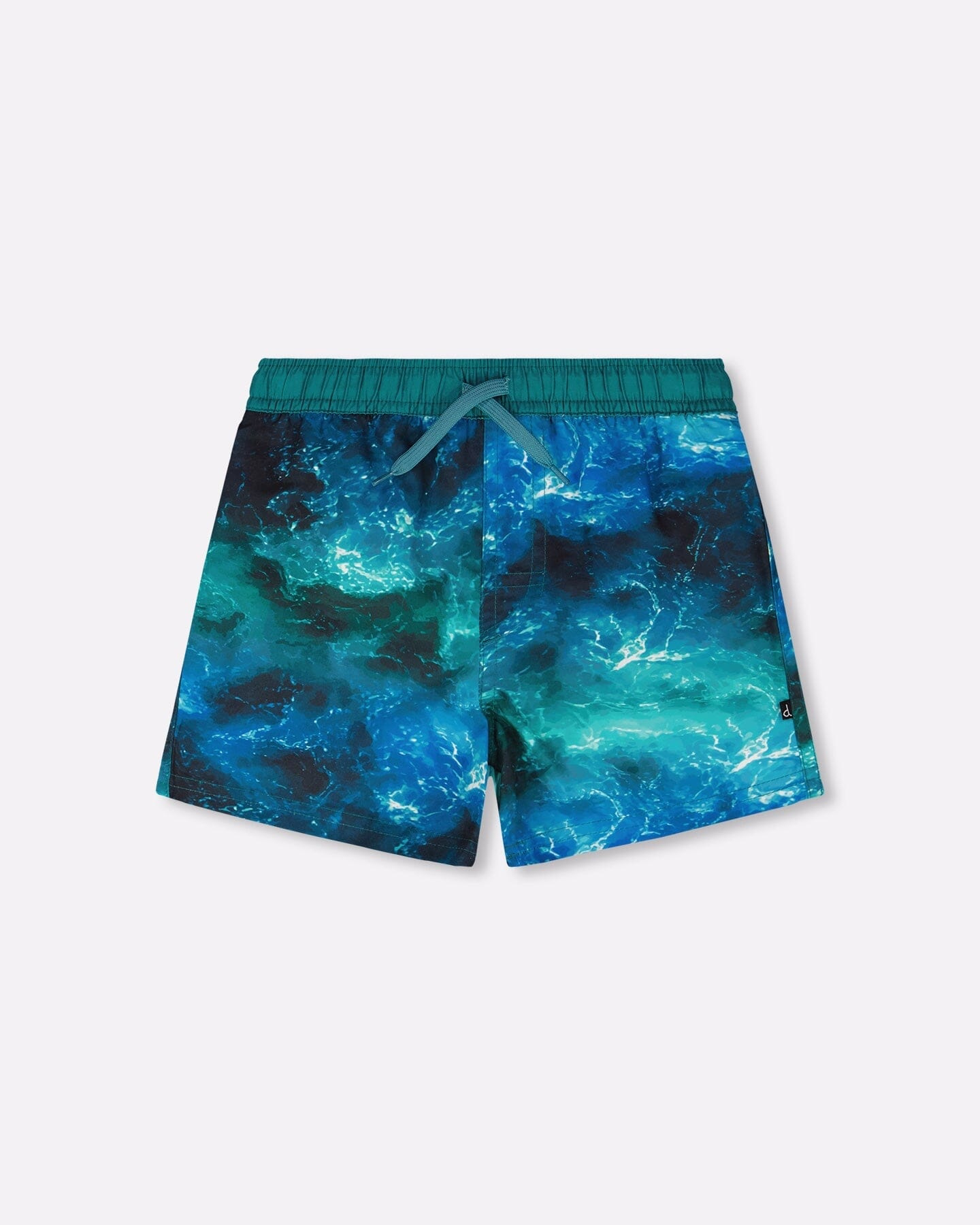 Swim Trunks Blue Waves Print - Image 11