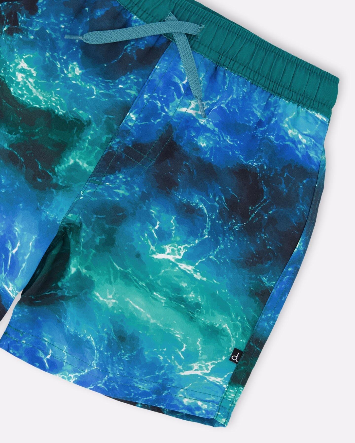 Swim Trunks Blue Waves Print - Image 5