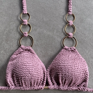 Lavender Mist Triangle Rings Bikini Top