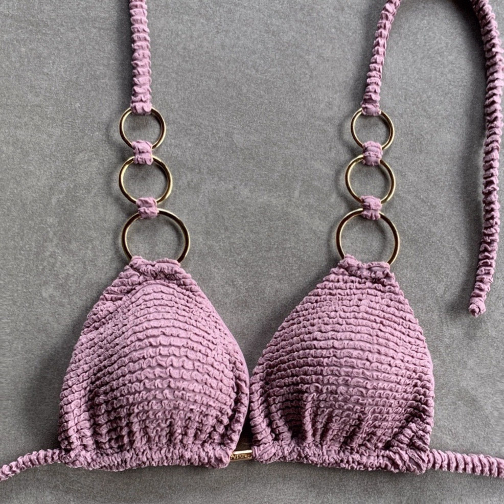 Lavender Mist Triangle Rings Bikini Top - Image 2