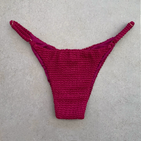 WineBerry Textured Tanga Bikini Bottom